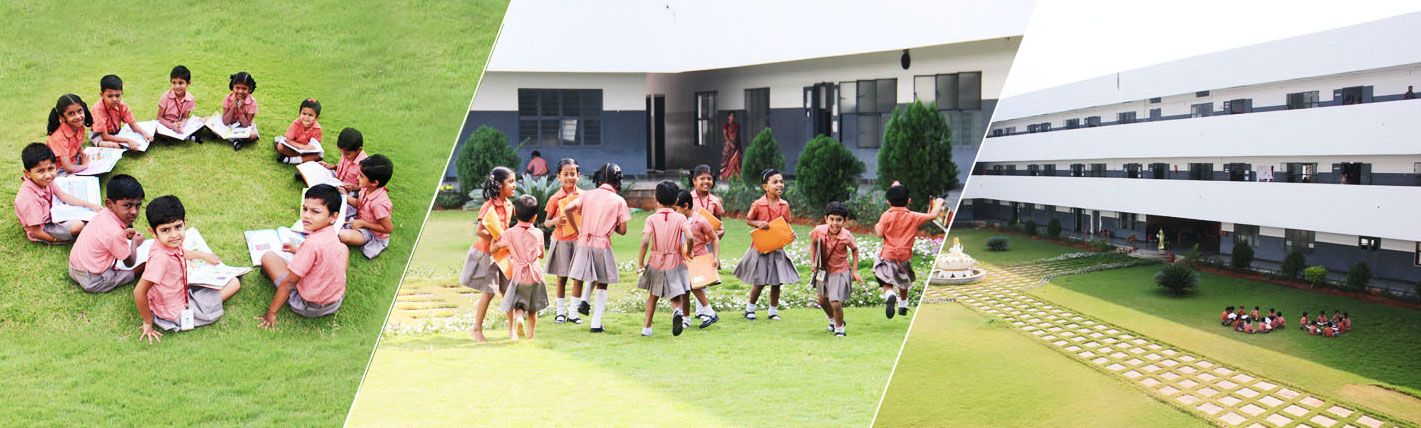 Young children playing in a circle on the school grounds